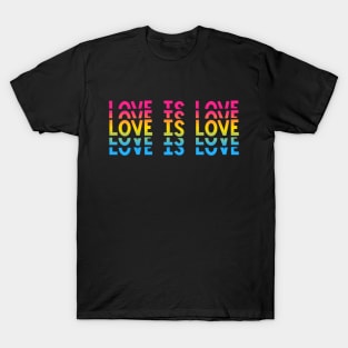 Retro Love is Love Pansexual Stacked Letters Pan Pride T-Shirt